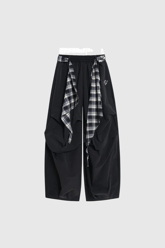 Hamish Grid Wide Leg Pants