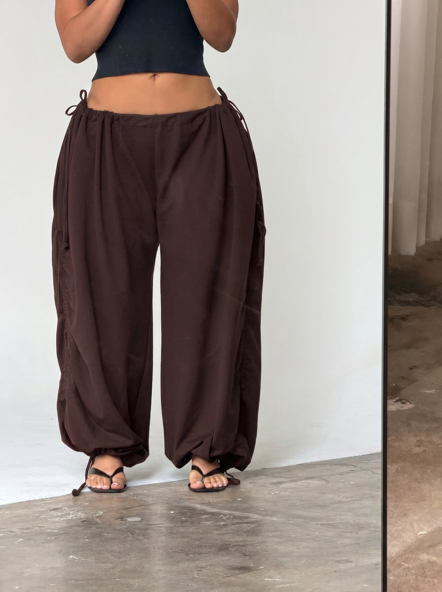 CHERRY PANS — One-Size Drape-Fit Parachute Pants